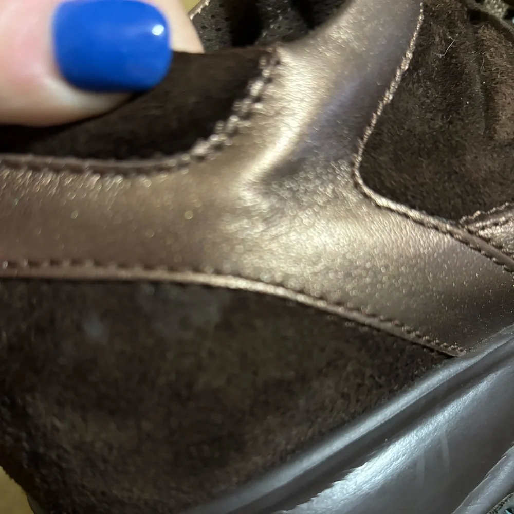 HOGAN women’s size 9.5‎ brown suede with bronze trim sneakers.
